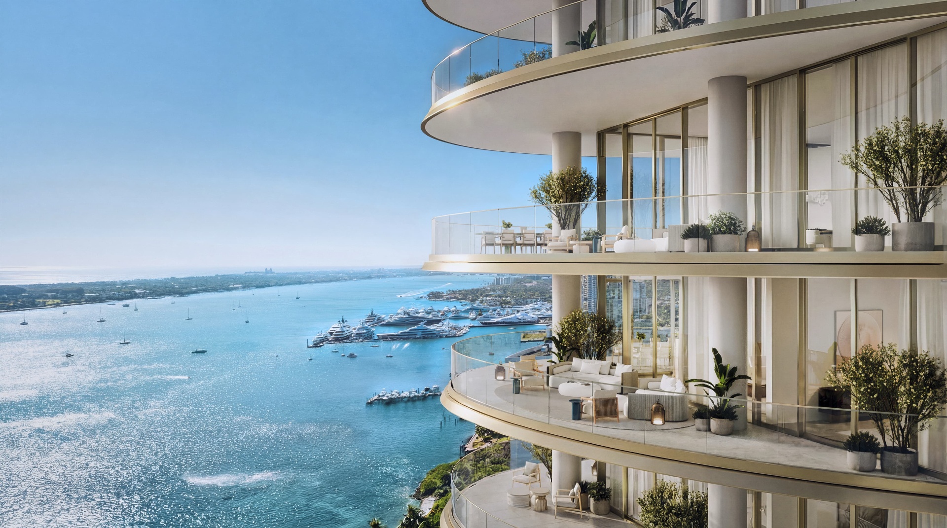 Mandarin Oriental Residences West Palm Beach tower at sunset